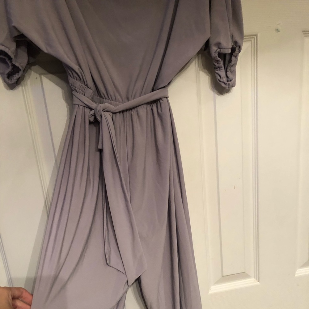 Womens Off Shoulder Short Sleeve Jumpsuit - Picture 3 of 7